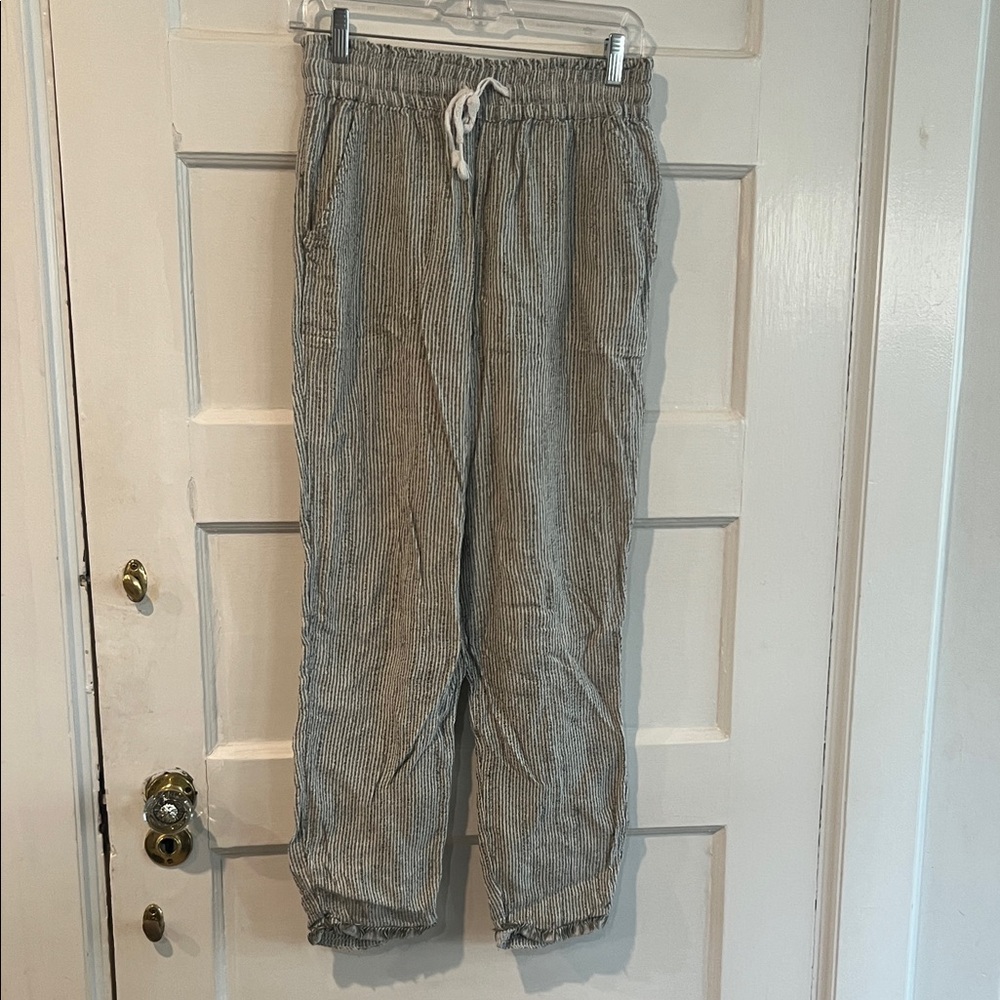 Aerie Black and White Striped Joggers
